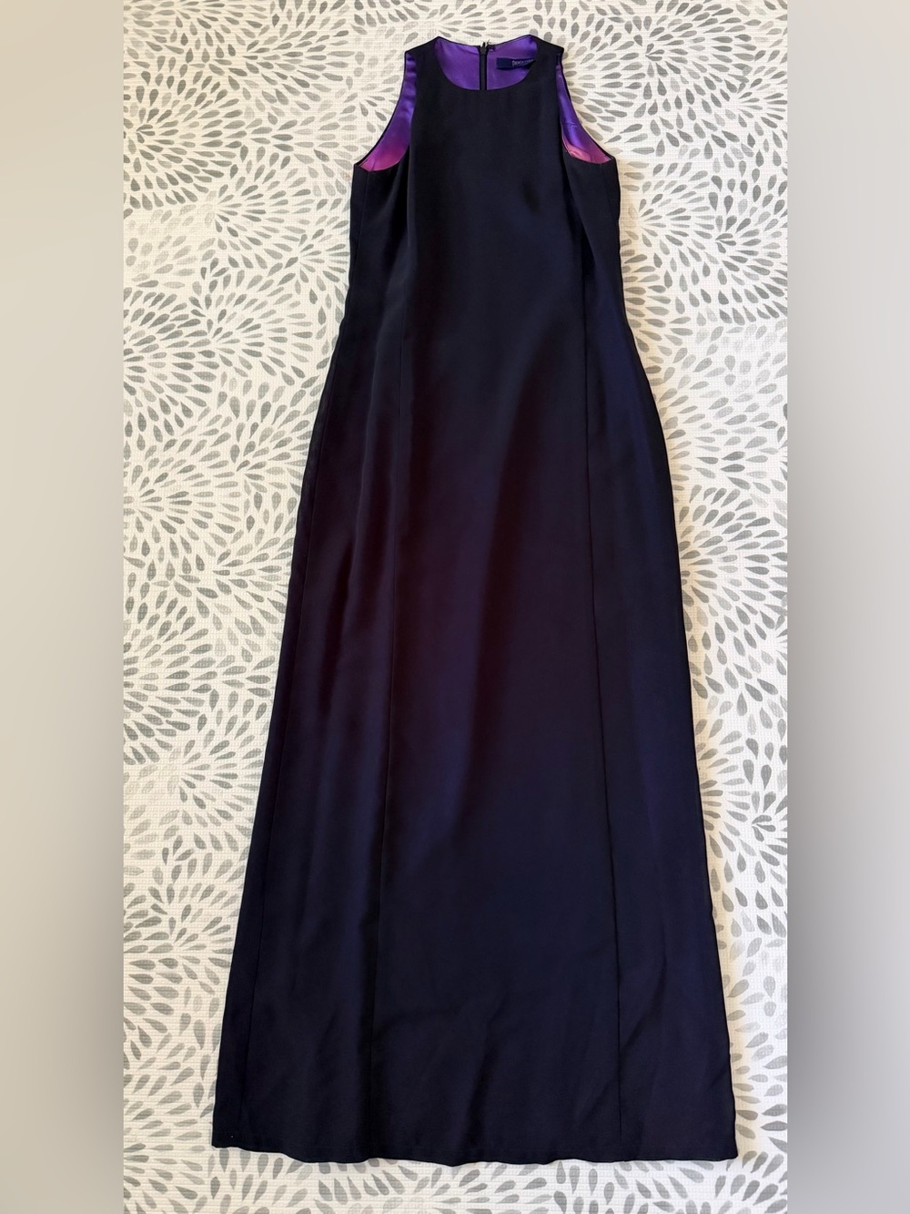 French Connection Maxi Dress in Black & Purple Size 4 Like New